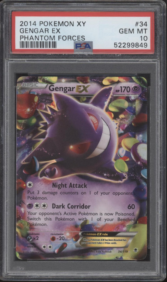 Gengar ex Pokemon Phantom Forces #34 PSA 10