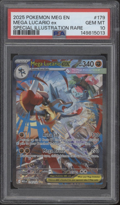 Mega Lucario ex Pokemon Mega Evolution Special Illustration Rare #179 PSA 10 #2