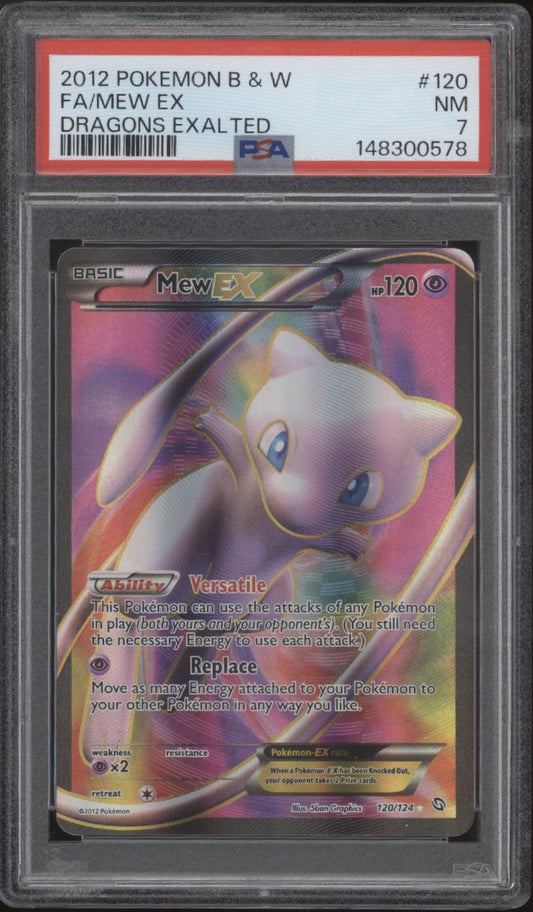Mew ex Pokemon Dragons Exalted Full Art #120 PSA 7