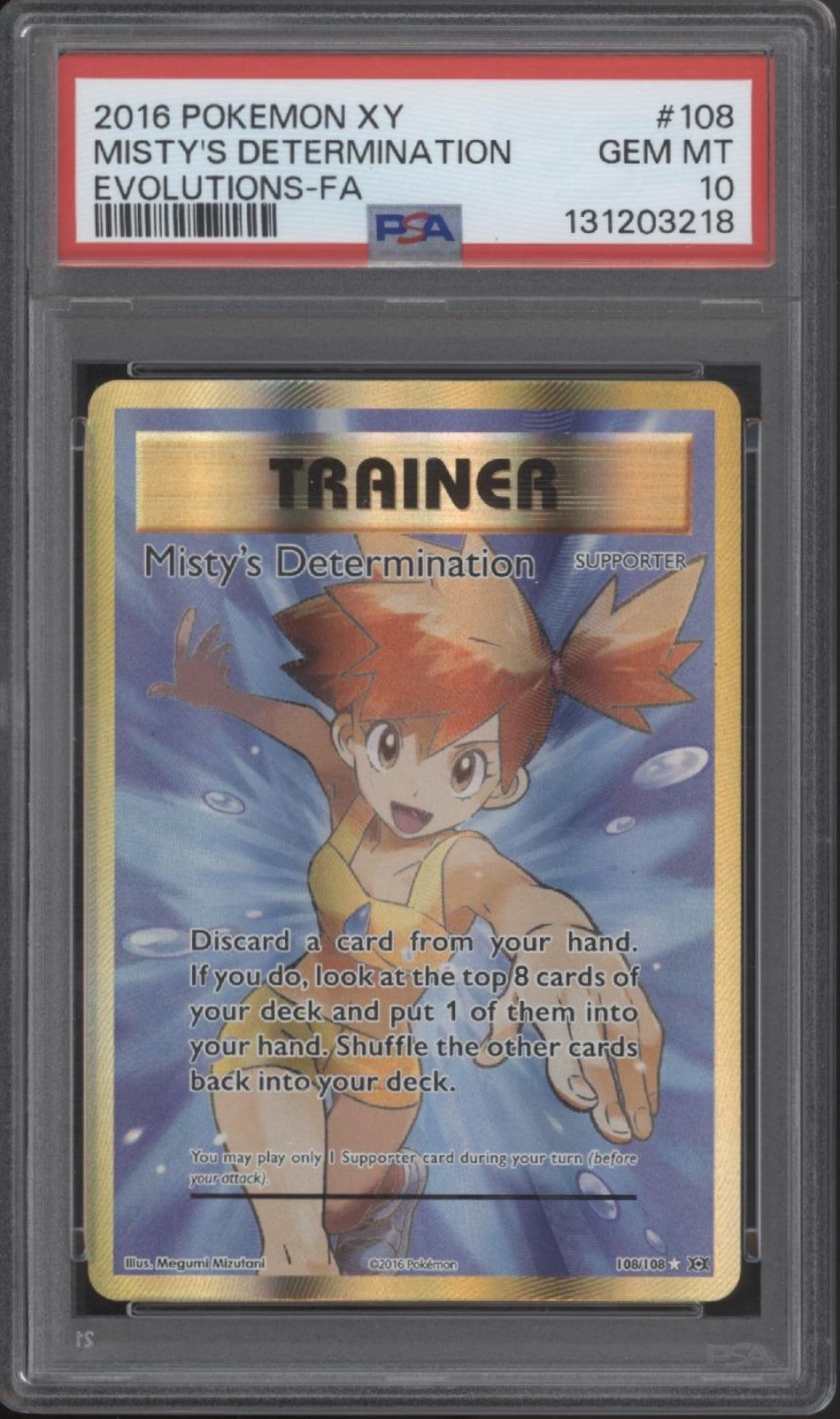 Misty's Determination Pokemon Evolutions Full Art #108 PSA 10
