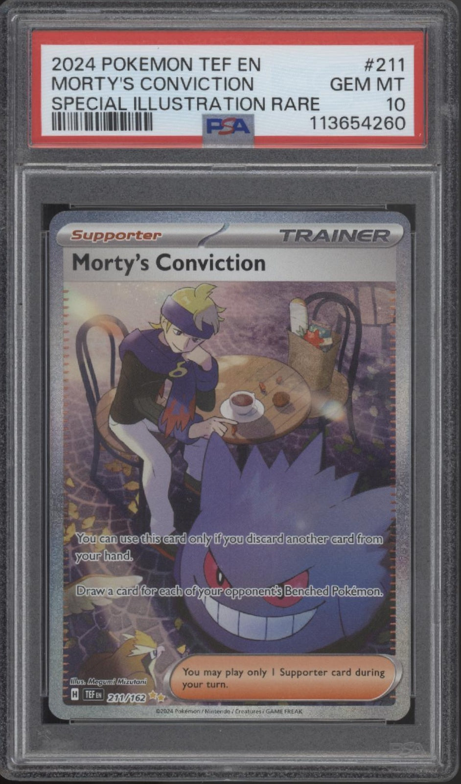 Morty's Conviction Pokemon Temporal Forces Special Illustration Rare #211 PSA 10