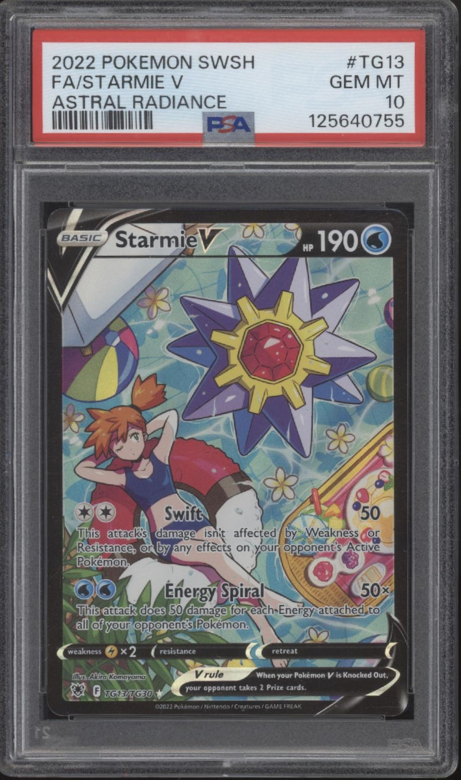 Starmie V Pokemon Astral Radiance Full Art #TG13 PSA 10