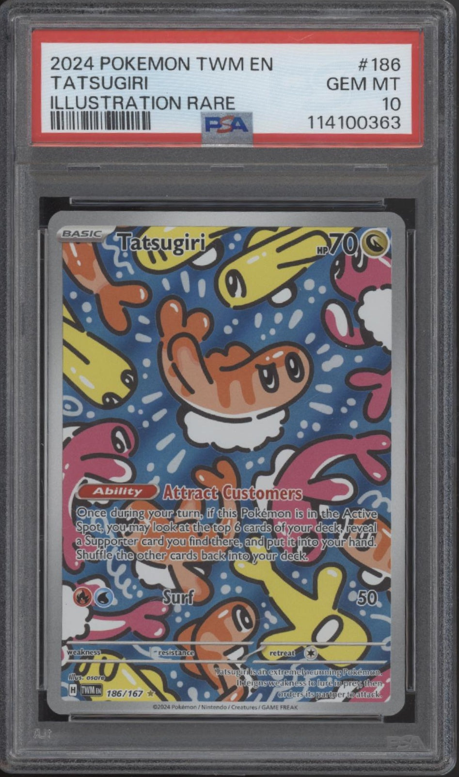 Tatsugiri Pokemon Twilight Masquerade Illustration Rare #186 PSA 10