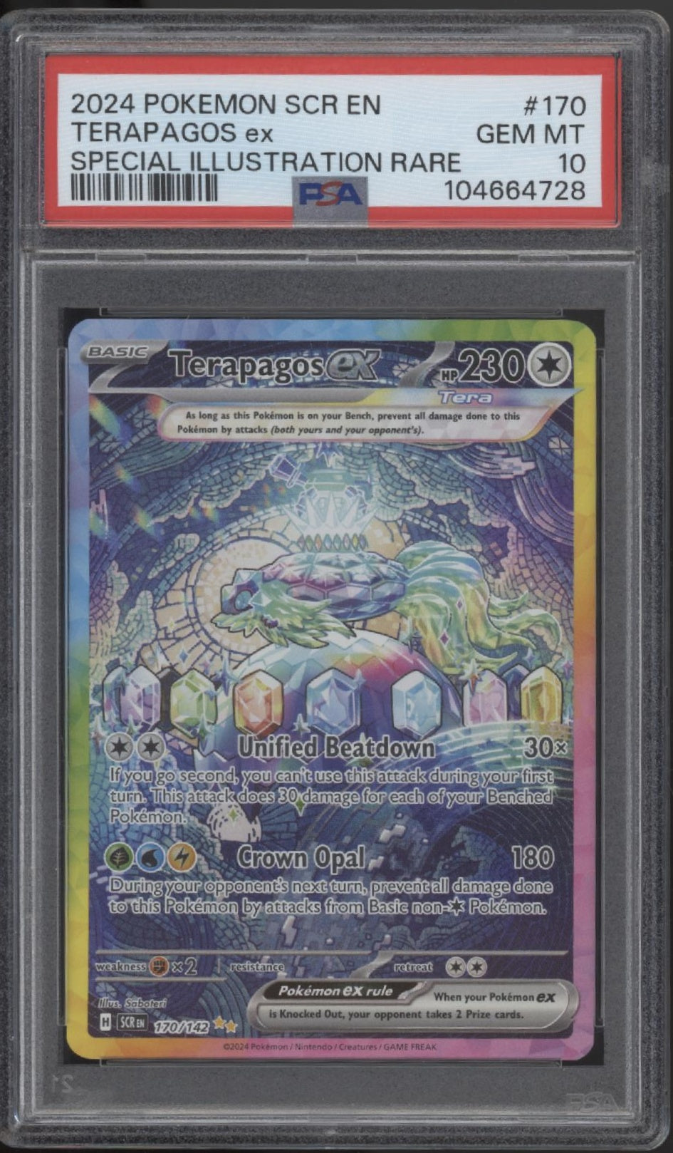 Terapagos ex Pokemon Stellar Crown Special Illustration Rare #170 PSA 10 #1