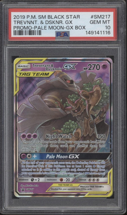 Trevenant & Dusknoir GX Pokemon Pale Moon GX Box Promo #SM217 PSA 10 #1
