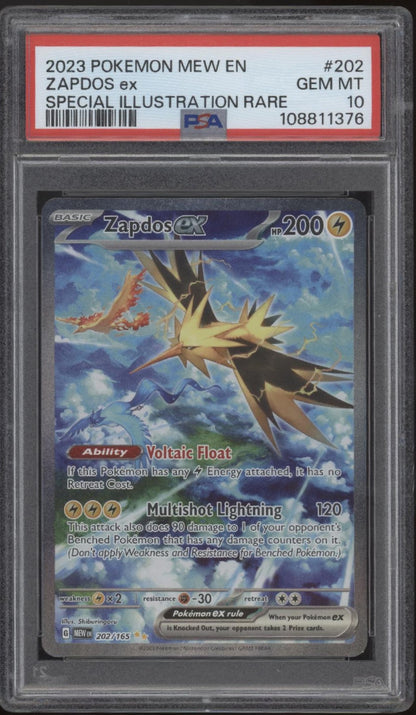 Zapdos ex Pokemon 151 Special Illustration Rare #202 PSA 10
