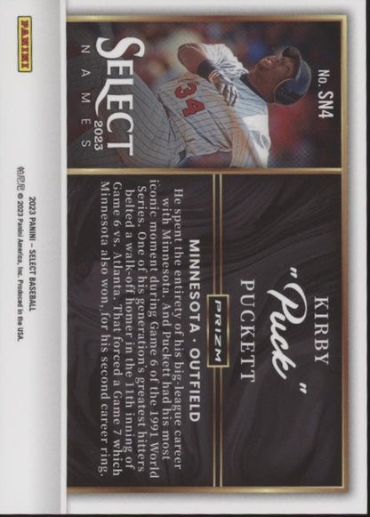 Kirby Puckett 2023 Panini Select "Puck" Prizm #SN4