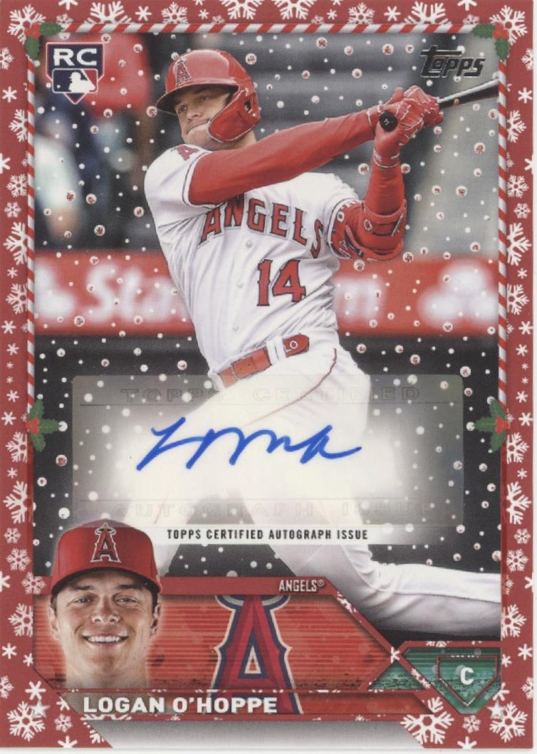 Logan O'Hoppe 2023 Topps Holiday Series Mega RC Auto 11/25 #HAC-LO