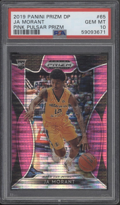 Ja Morant 2019 Panini Prizm Draft Picks Pink Pulsar Prizm #65 PSA 10