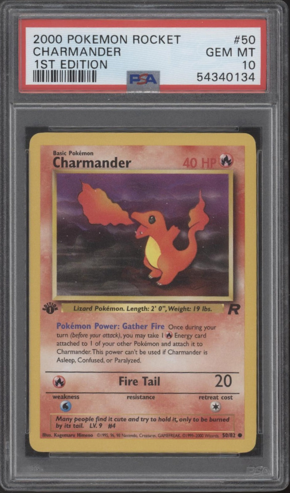 Charmander Pokemon Team Rocket 1st Edition #50 PSA 10
