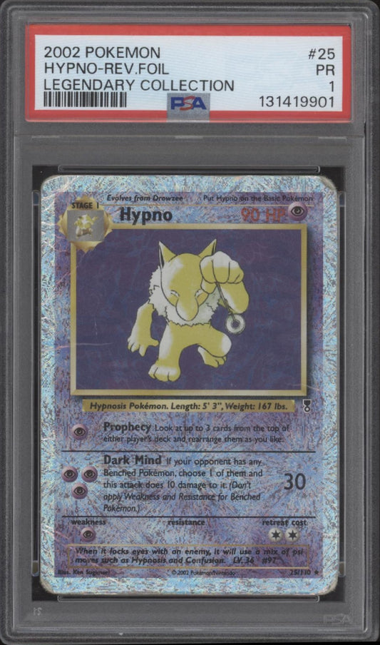 Hypno Pokemon Legendary Collection Reverse Holo #25 PSA 1