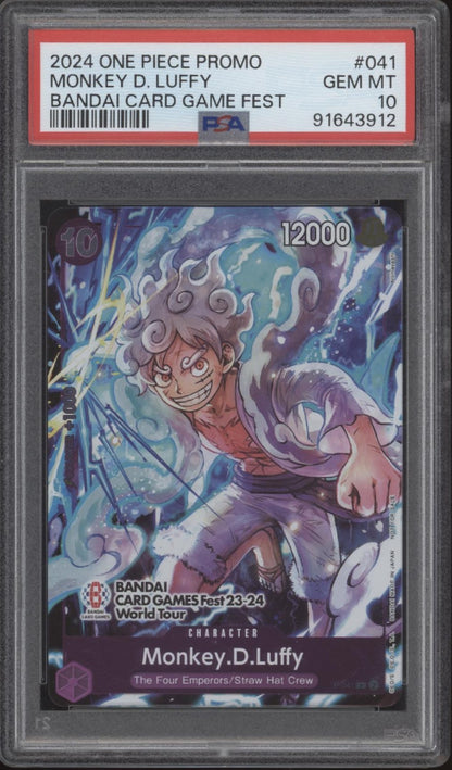 Monkey D Luffy One Piece Card Game Bandai Card Game Fest Promo #041 PSA 10