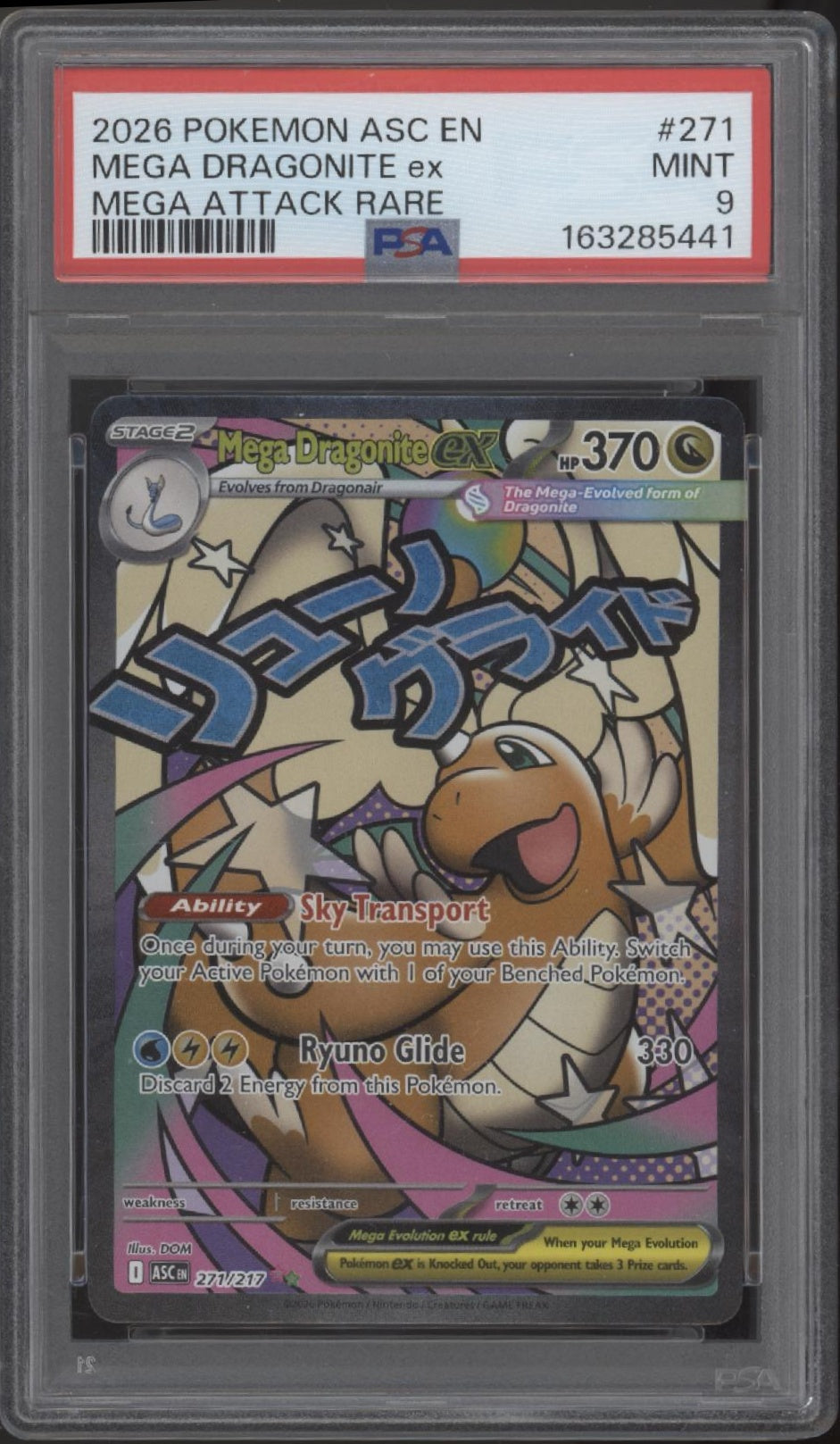 Mega Dragonite ex Pokemon Ascended Heroes Mega Attack Rare #271 PSA 9 #2