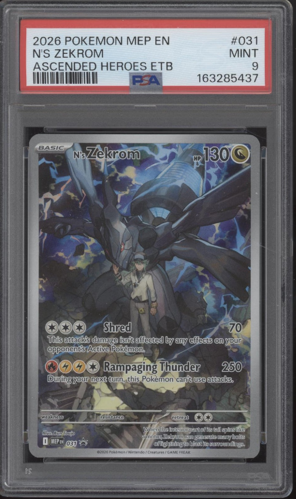N's Zekrom Pokemon Ascended Heroes Elite Trainer Box #031 PSA 9 #3
