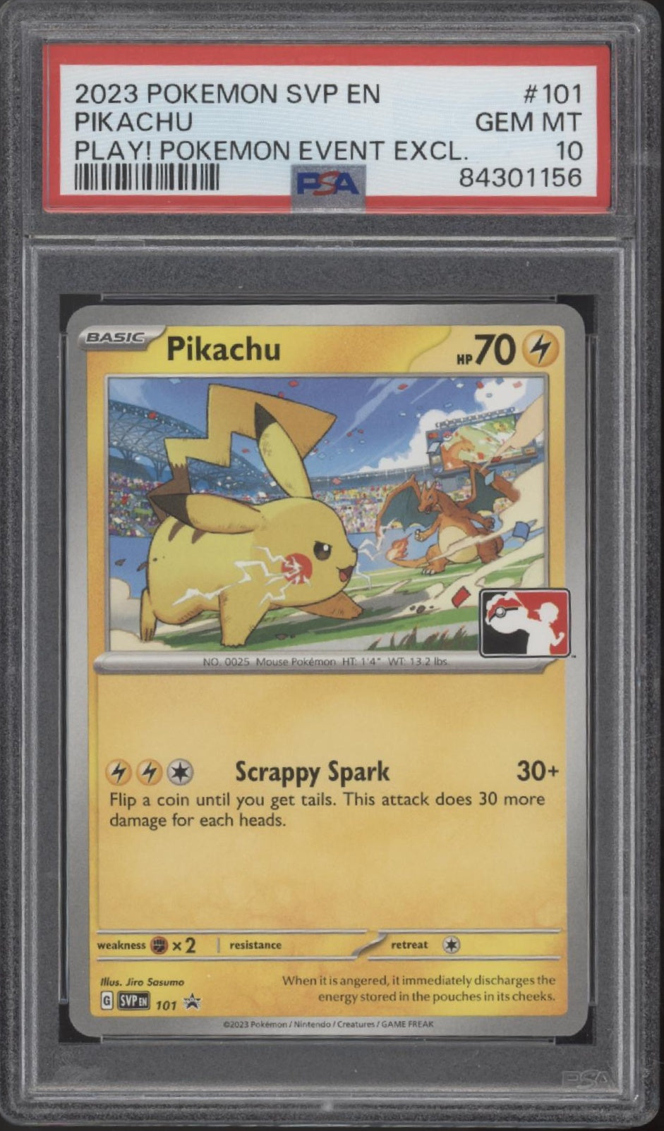 Pikachu Pokemon Play! Event Exclusive #101 PSA 10