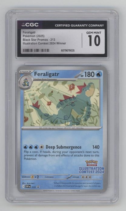 Feraligatr Pokemon Illustration Contest 2024 Winner Promo #213 CGC 10