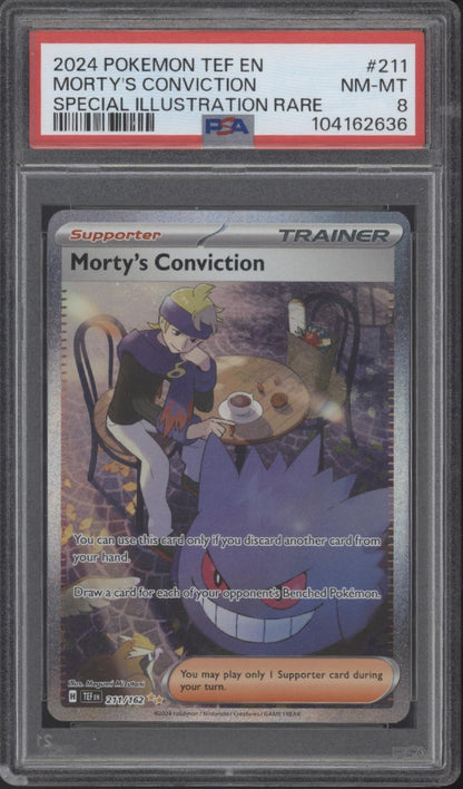 Morty's Conviction Temporal Forces Special Illustration Rare #211 PSA 8