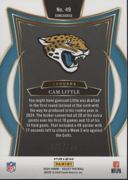 Cam Little 2024 Panini Select Orange Shock Prizm RC 075/499 #49