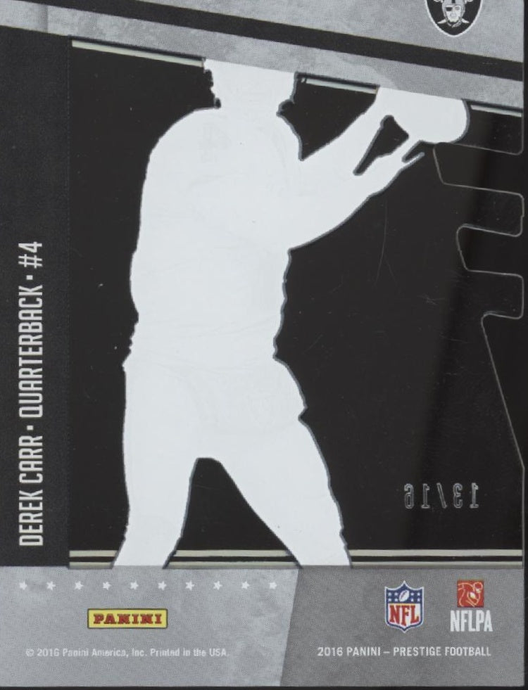 Derek Carr 2016 Panini Prestige Inside the Numbers Clear Die-Cut 13/16 #5