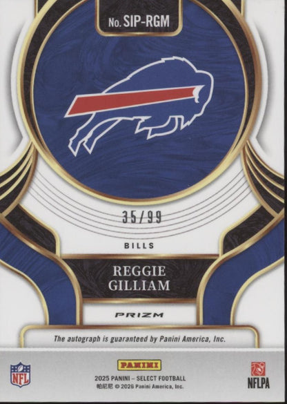 Reggie Gilliam 2025 Panini Select Blue Prizm Auto 35/99 #SIP-RGM