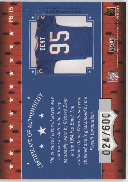 Richard Dent 2003 Playoff Absolute Memorabilia Pro Bowl Swatch 024/600 #PB-15