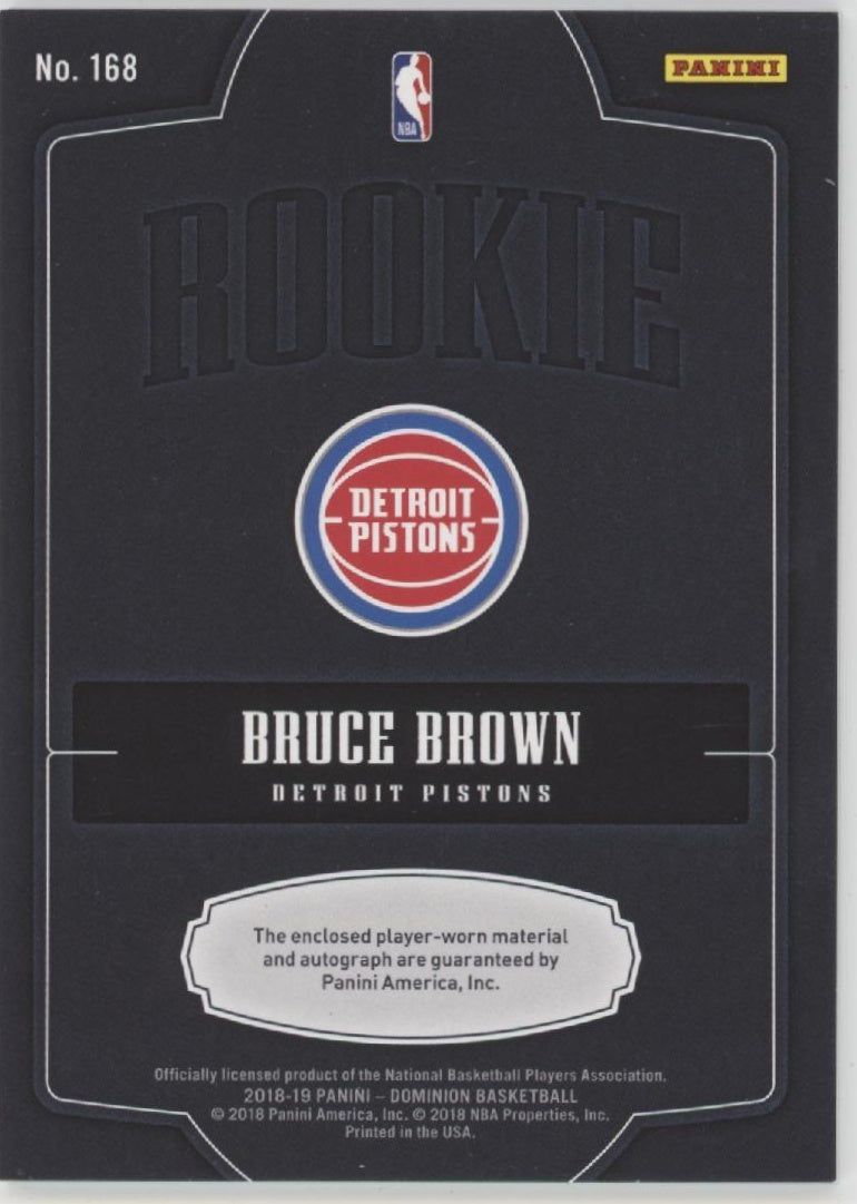 Bruce Brown 2018-19 Panini Dominion Swatch Auto 082/199 #168