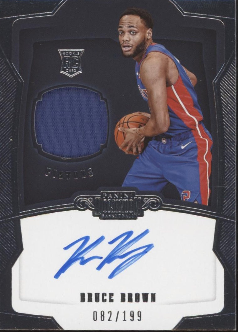 Bruce Brown 2018-19 Panini Dominion Swatch Auto 082/199 #168