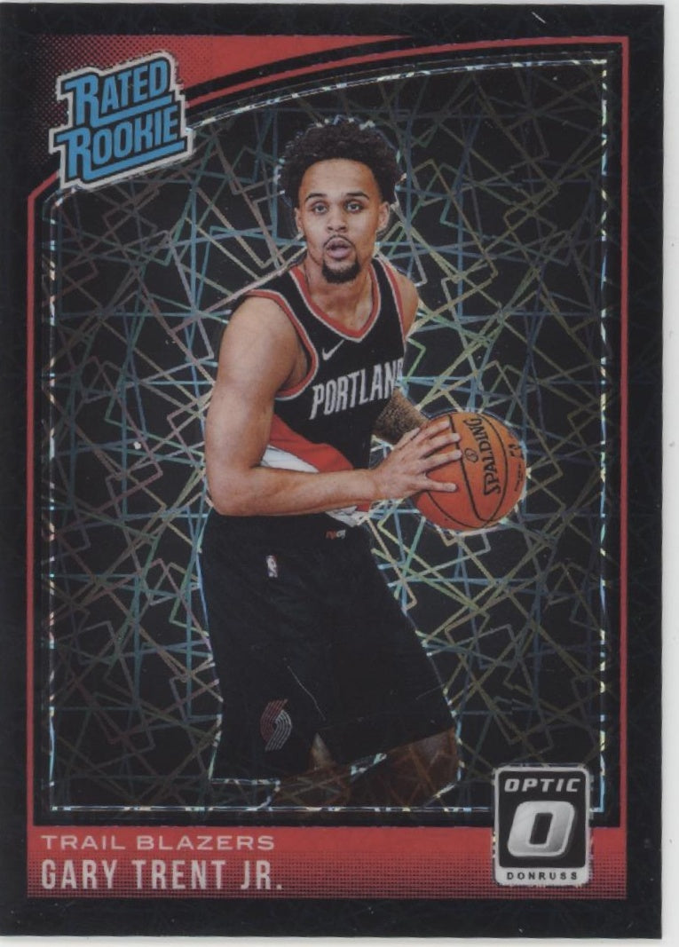 Gary Trent Jr. 2018-19 Panini Donruss Optic Rated Rookie Black Lazer Prizm 35/39