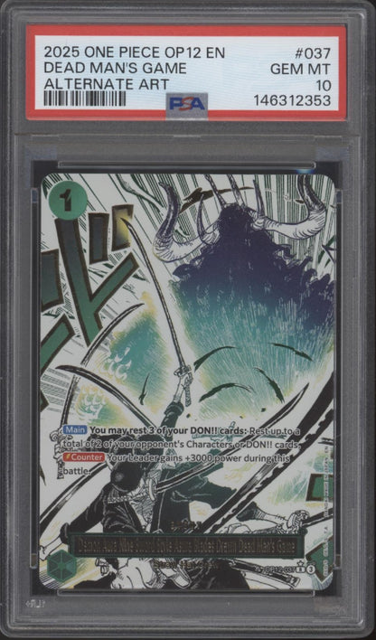 Dead Man's Game One Piece Card Game OP12 Alternate Art #037 PSA 10 #2
