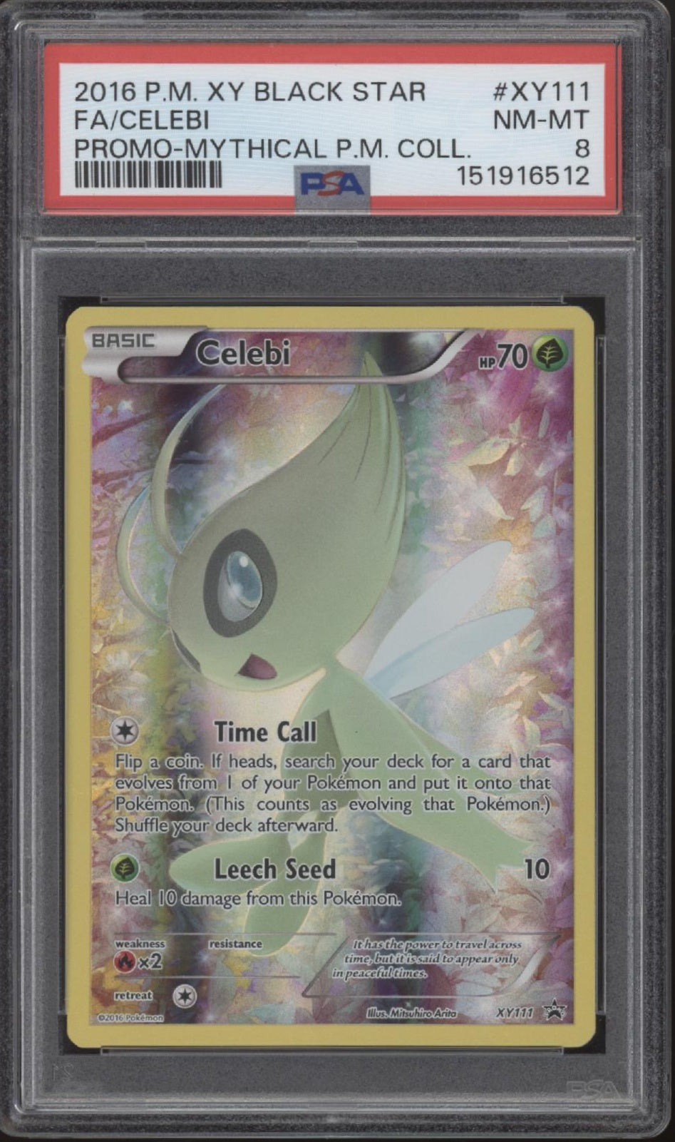 Celebi Pokemon Mythical Premium Collection Full Art #XY111 PSA 8 #2