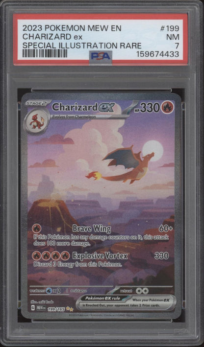 Charizard ex Pokemon 151 Special Illustration Rare #199 PSA 7