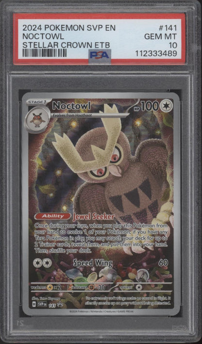 Noctowl Pokemon Stellar Crown Elite Trainer Box #141 PSA 10