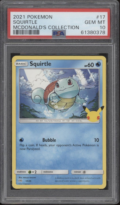 Squirtle Pokemon McDonald's Collection #17 PSA 10