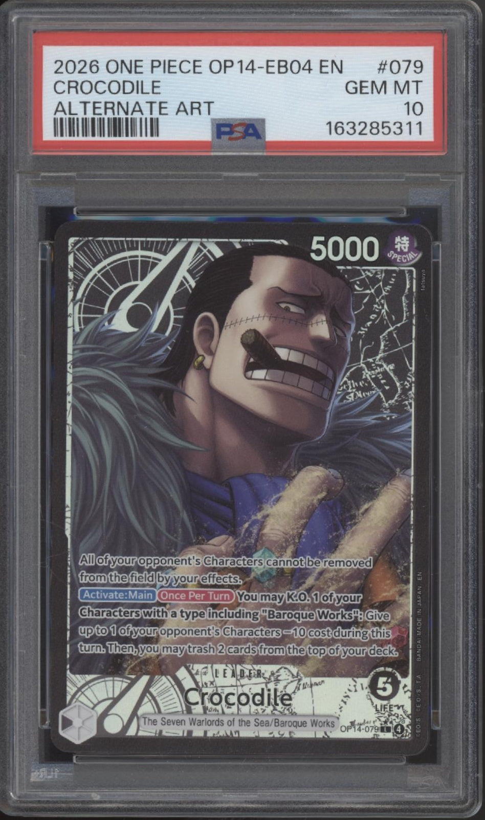 Crocodile One Piece Card Game OP14-EB04 Alternate Art #079 PSA 10