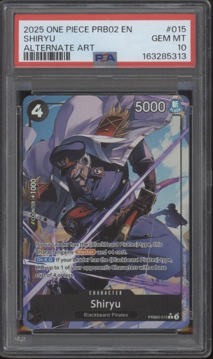 Shiryu One Piece Card Game PRB02 Alternate Art #015 PSA 10