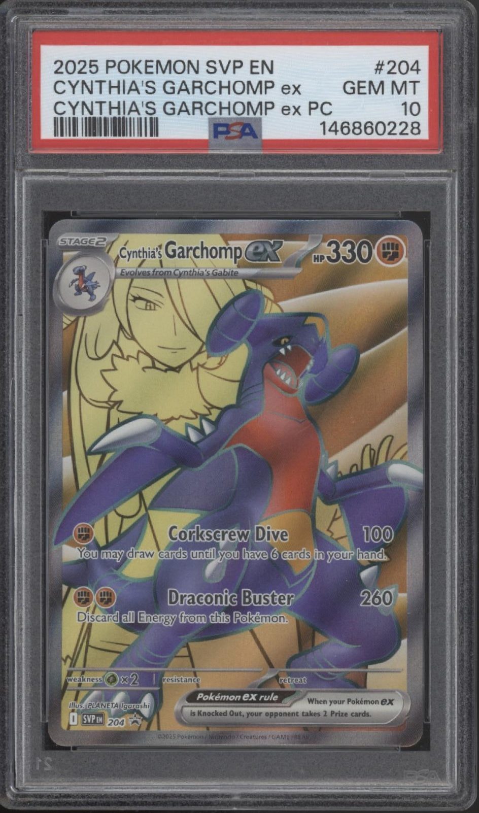 Cynthia's Garchomp ex Pokemon Premium Collection #204 PSA 10
