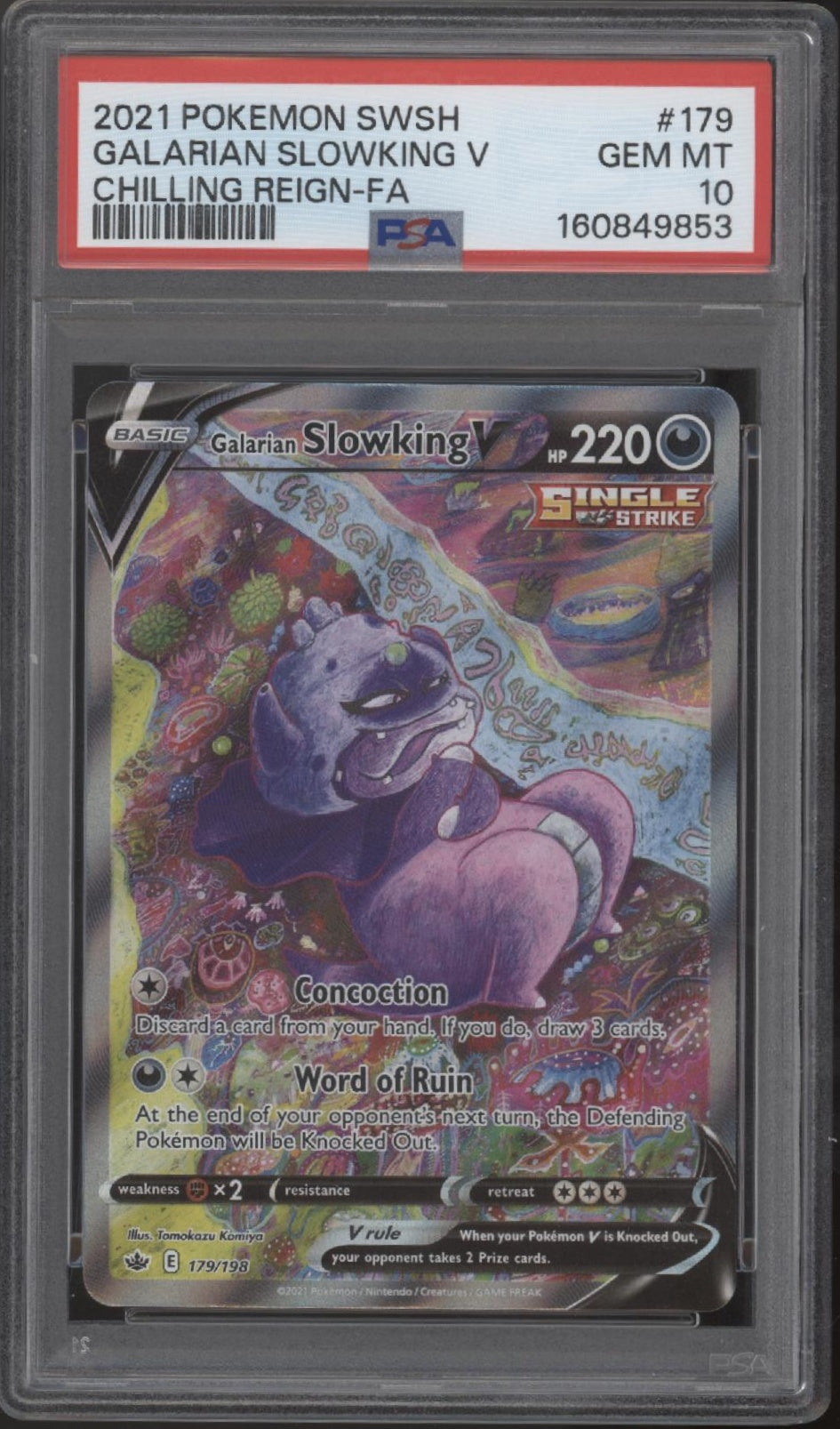 Galarian Slowking V Pokemon Chilling Reign Full Art #179 PSA 10 #2