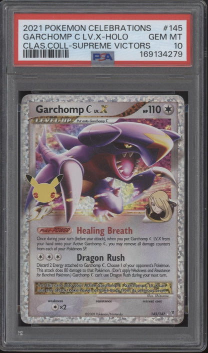 Garchomp C LV X Pokemon Classic Collection Supreme Victors Holo #145 PSA 10