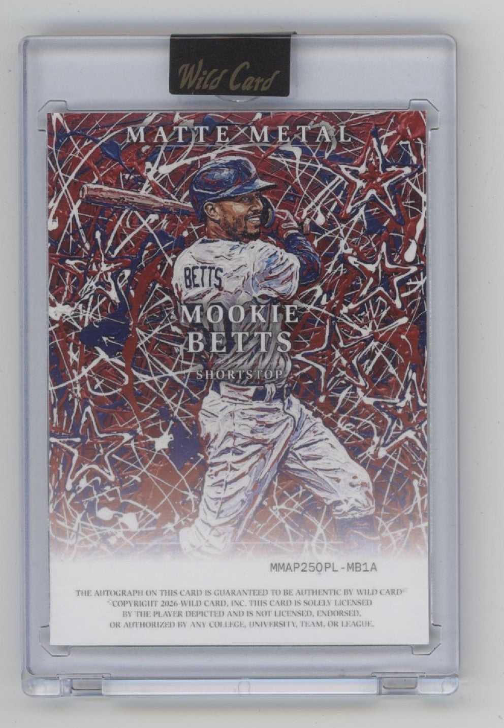 Mookie Betts 2026 Wild Card Matte Metal Artist True 1 of 1 Proof Auto