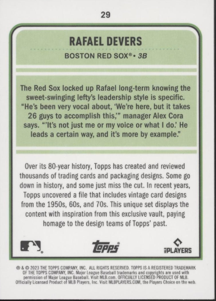 Rafael Devers 2023 Topps Brooklyn Collection Orange 18/25 #29