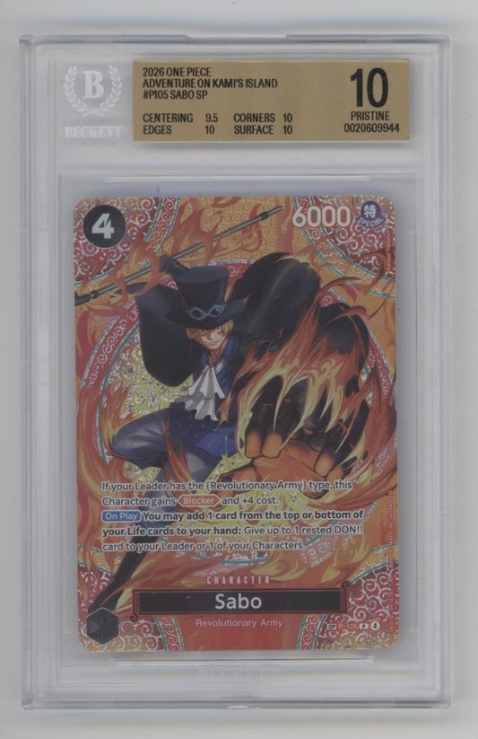 Sabo One Piece Card Game OP15 #P105 Beckett 10 Pristine