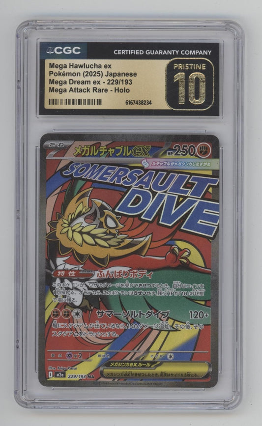 Mega Hawlucha Pokemon Mega Dream ex Mega Attack Rare Holo JP CGC 10 Pristine