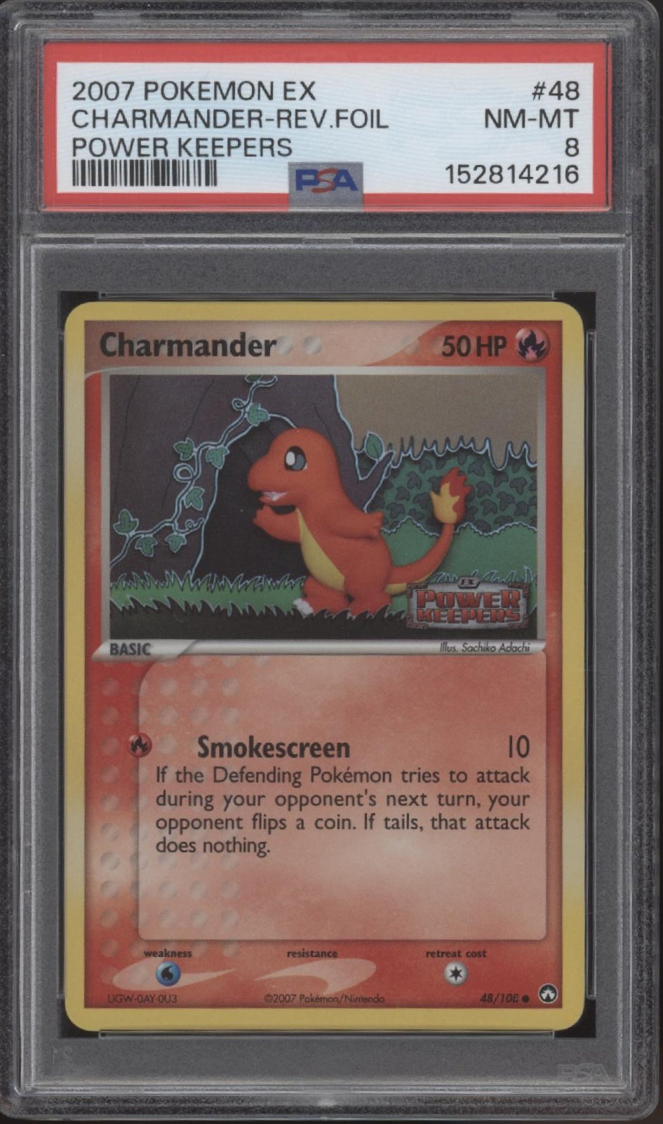 Charmander Pokemon Power Keepers Reverse Holo #46 PSA 8