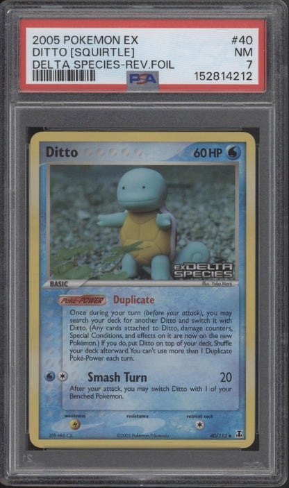 Ditto [Squirtle] Pokemon Delta Species Reverse Holo #40 PSA 7