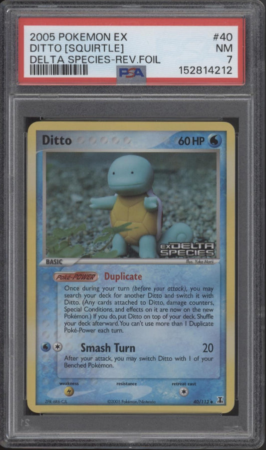 Ditto [Squirtle] Pokemon Delta Species Reverse Holo #40 PSA 7