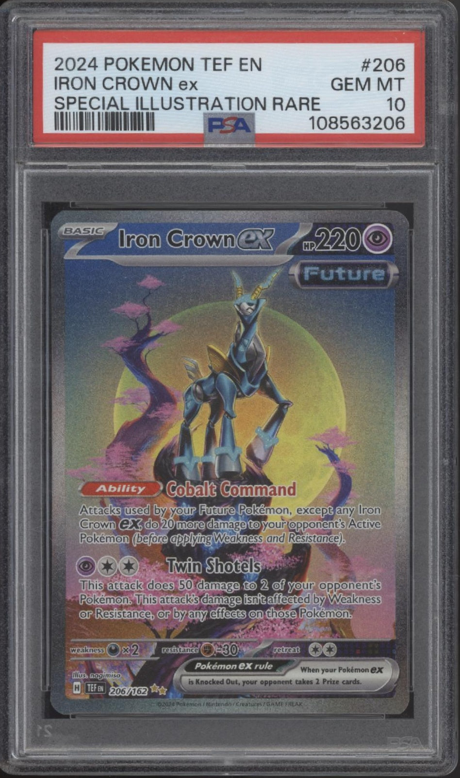 Iron Crown ex Pokemon Temporal Forces Special Illustration Rare #206 PSA 10