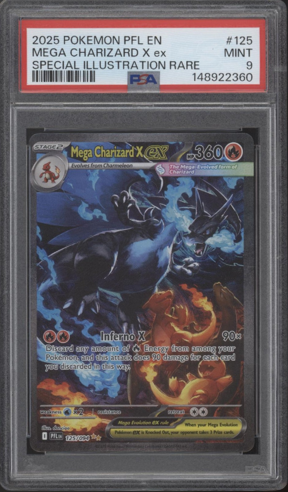 Mega Charizard X ex Pokemon Phantasmal Flames Special Illustration Rare PSA 9 #4
