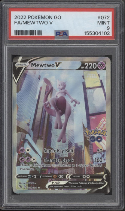 Mewtwo V Pokemon GO Full Art #072 PSA 9 #2