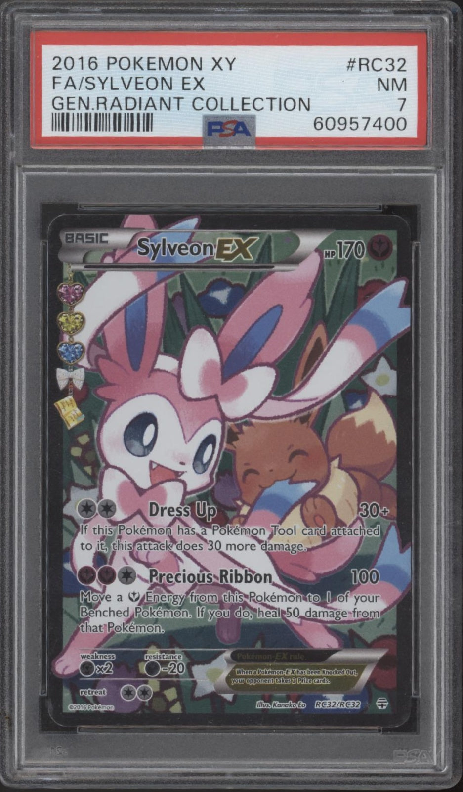 Sylveon ex Pokemon Generations Radiant Collection Full Art #RC32 PSA 7