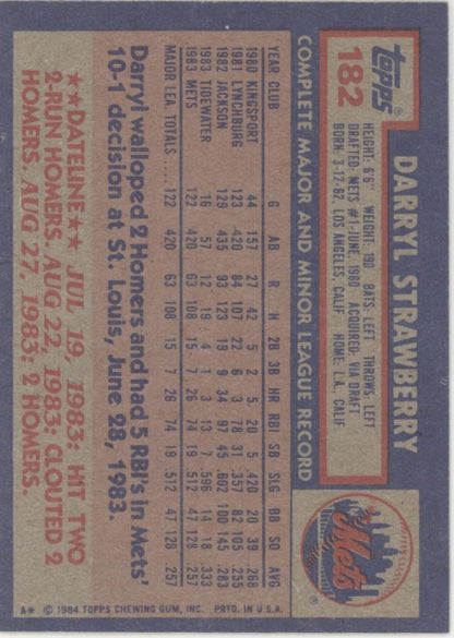 Darryl Strawberry 1984 Topps RC #182